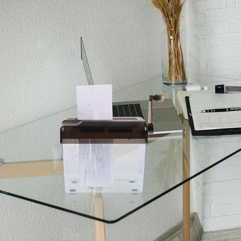 Manual Paper Shredder Portable Hand Crank for Home Office Desktop Document Receipt Shredding - Image 5